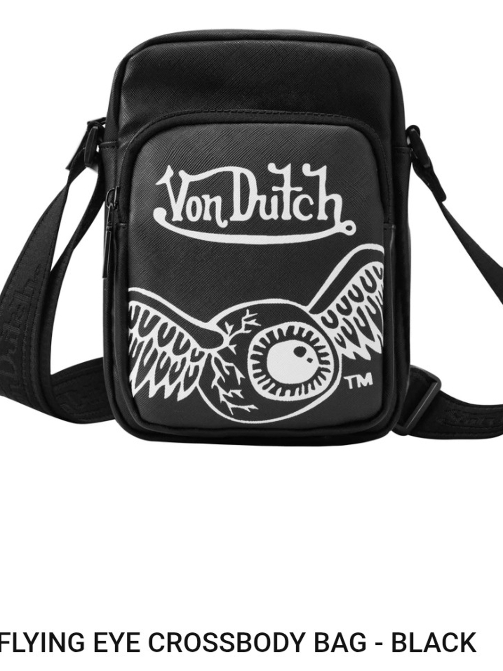 NWT $70 Von Dutch Crossbody Bag Black Flying Eye